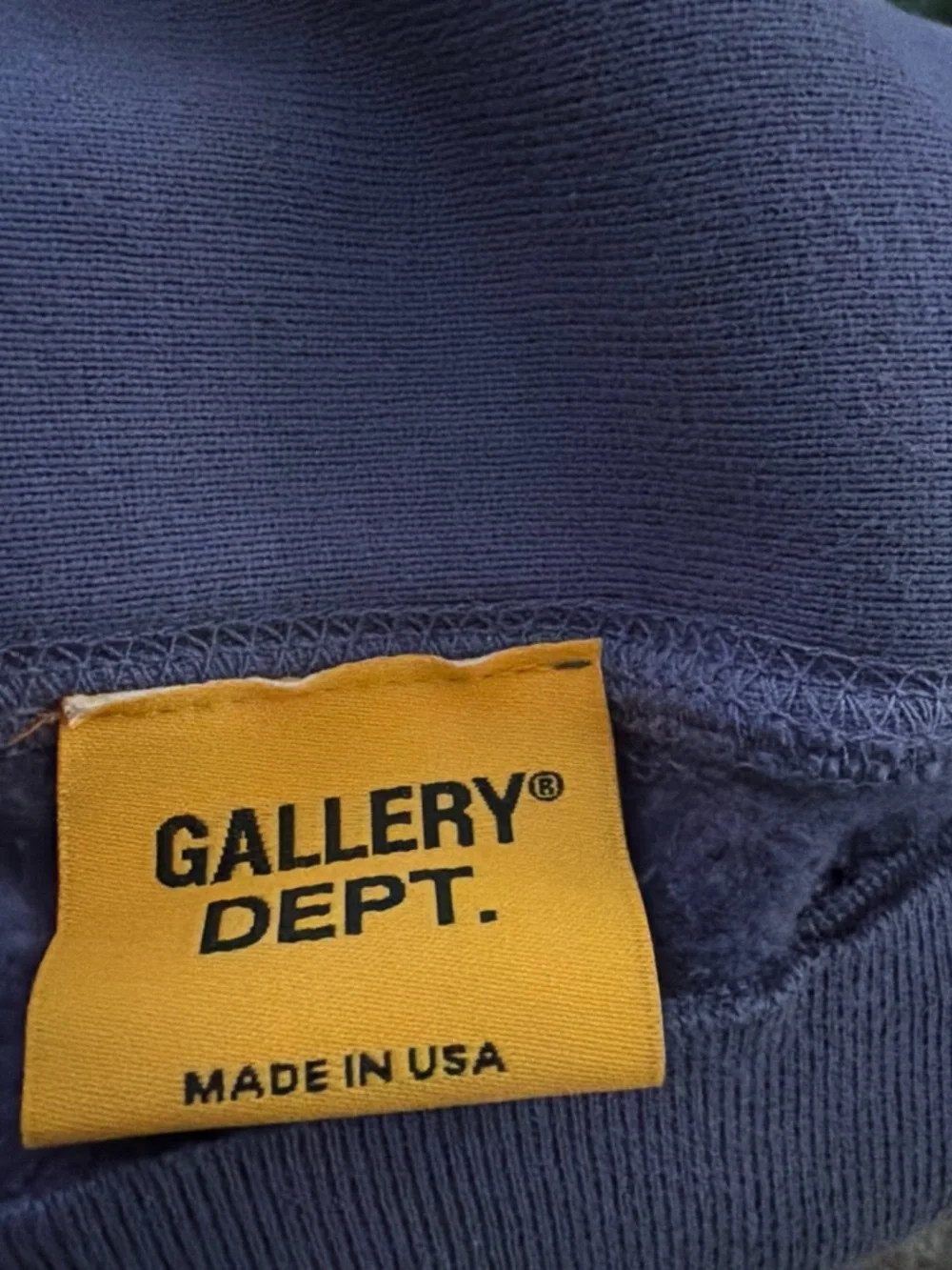 Gallery Dept  Purple Zip Front Hoodie with Orange Logo
